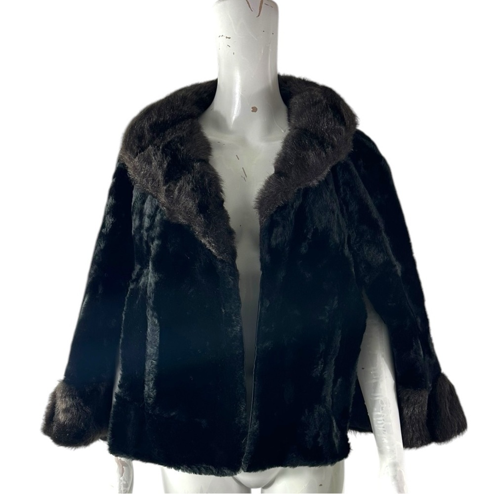 Regina Glenara Glenoit Faux Fur Jacket Vintage Cape - Picture 3 of 6